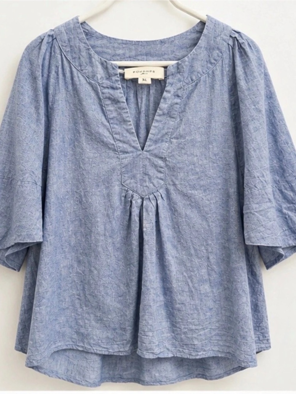 Pomander Place Blue Blouse Size XL Like New